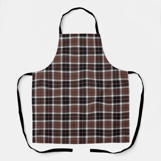Brown Plaid All-Over Print Apron エプロン (正面)