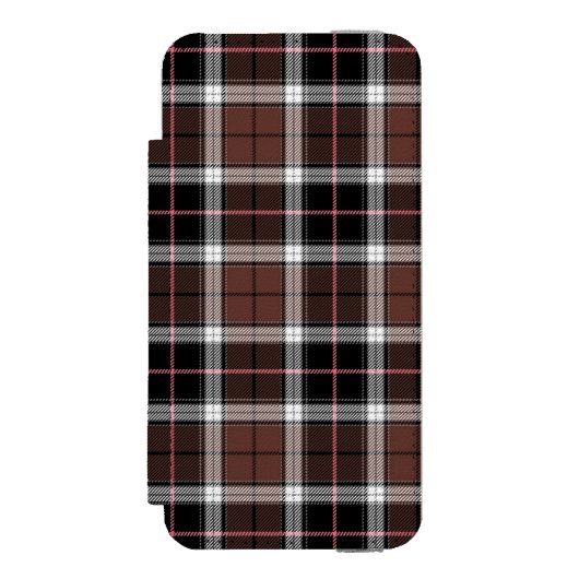 Brown Plaid Incipio iPhoneウォレットケース (フォリオ 正面)