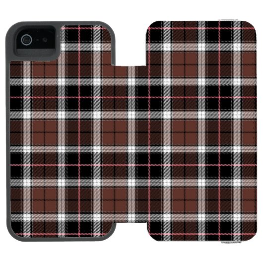 Brown Plaid Incipio iPhoneウォレットケース (フォリオ Open)