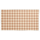Brown Plaid Pattern Pair Of Pillowcases 枕カバー (正面左)