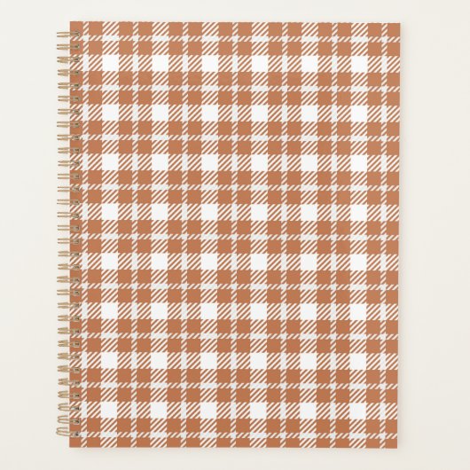 Brown Plaid Pattern Planner プランナー手帳 (正面)
