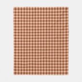 Brown Plaid Pattern Simple Rustic Gingham フリースブランケット (正面)