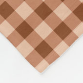 Brown Plaid Pattern Simple Rustic Gingham フリースブランケット (角)