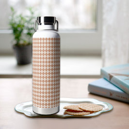 Brown Plaid Pattern Water Bottle ウォーターボトル