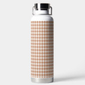 Brown Plaid Pattern Water Bottle ウォーターボトル (背面)