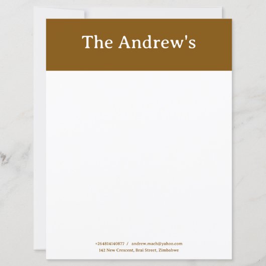 Brown Plain Simple Stationary Paper (正面)