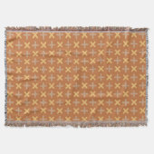 Brown Plus Pattern Throw Blanket スローブランケット (正面)