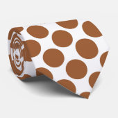 Brown Polka Dots on White Custom Necktie ネクタイ (ロール)
