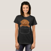 Brown Poodle Dog In Pocket  Dog Tシャツ (正面フル)