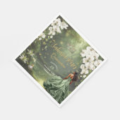 Brown Princess and Frog Sage Green Quinceanera 16 スタンダードランチョンナプキン (角)