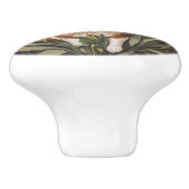 Brown Rabbit Red Tulips William Morris Inspired セラミックノブ (側面)