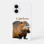 Brown Realistic Capybara Animal Lover iPhone Case 16ケース (裏面)