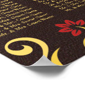 Brown Red Yellow Swirls Table Seating Chart 12 ポスター (角)