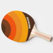 Brown Retro Circle Stripe with Name 卓球ラケット (横)