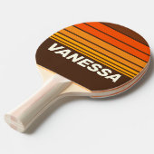 Brown Retro Horizon Striping with Name 卓球ラケット (正面アングル)