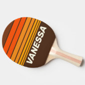 Brown Retro Horizon Striping with Name 卓球ラケット (横)