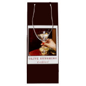 Brown Retro Olive Sunshine Cocktail Gift Bag ワインギフトバッグ (裏面)