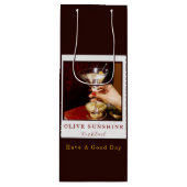 Brown Retro Olive Sunshine Cocktail Gift Bag ワインギフトバッグ (正面)