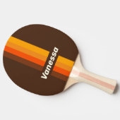 Brown Retro Pin Striping with Name 卓球ラケット (横)