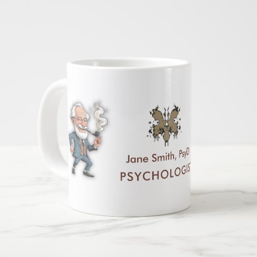 Brown Rorschach Psychology Customizable Freud Figu ジャンボコーヒーマグカップ (正面左)