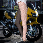 Brown Rose Golden Glitter Sparkles Pattern Gift レギンス