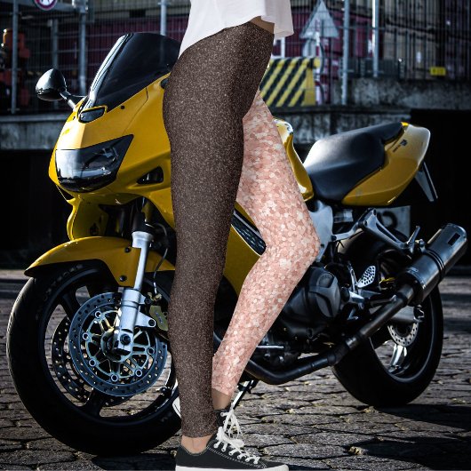 Brown Rose Golden Glitter Sparkles Pattern Gift レギンス