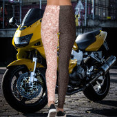 Brown Rose Golden Glitter Sparkles Pattern Gift レギンス