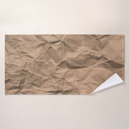 Brown rough crumpled recycled paper texture バスタオル (バスタオル)