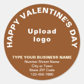 Brown RoundステッカーにBusiness Valentine Greeting ラウンドシール (正面)
