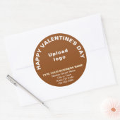 Brown RoundステッカーにBusiness Valentine Greeting ラウンドシール (封筒)
