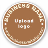 Brown Round VinylステッカーのビジネスWebサイト シール (正面)