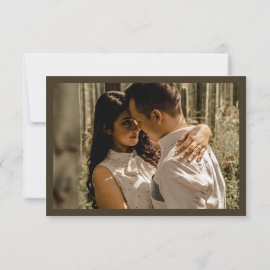 Brown RSVP QR Code Card for Modern Wedding (裏面)