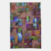 Brown Rust Blue Green キッチンタオル (縦)