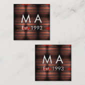 Brown rustic brick stone add name letter year date スクエア名刺 (正面/裏面)
