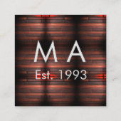 Brown rustic brick stone add name letter year date スクエア名刺 (裏面)