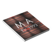 Brown rustic brick stone add name letter year date ノートパッド (アングル)