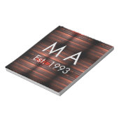 Brown rustic brick stone add name letter year date ノートパッド (回転)