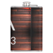 Brown rustic brick stone add name letter year date フラスク (裏面)