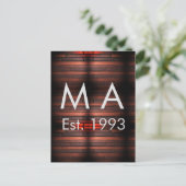 Brown rustic brick stone add name letter year date ポストカード (スタンド正面)