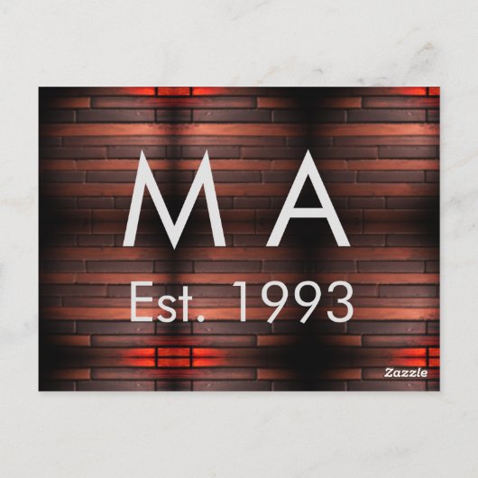 Brown rustic brick stone add name letter year date ポストカード (裏面)