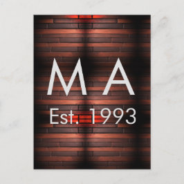 Brown rustic brick stone add name letter year date ポストカード