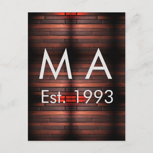 Brown rustic brick stone add name letter year date ポストカード (正面)