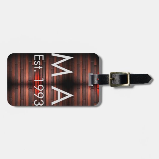 Brown rustic brick stone add name letter year date ラゲッジタグ (正面横)