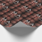 Brown rustic brick stone add name letter year date ラッピングペーパー (角)