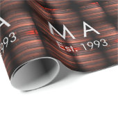 Brown rustic brick stone add name letter year date ラッピングペーパー (ロールコーナー)