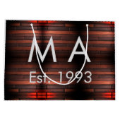 Brown rustic brick stone add name letter year date ラージペーパーバッグ (裏面)