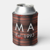 Brown rustic brick stone add name letter year date 缶クーラー (缶正面)
