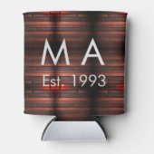 Brown rustic brick stone add name letter year date 缶クーラー (正面)