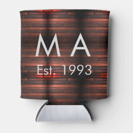 Brown rustic brick stone add name letter year date 缶クーラー
