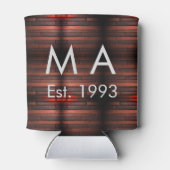 Brown rustic brick stone add name letter year date 缶クーラー (裏面)